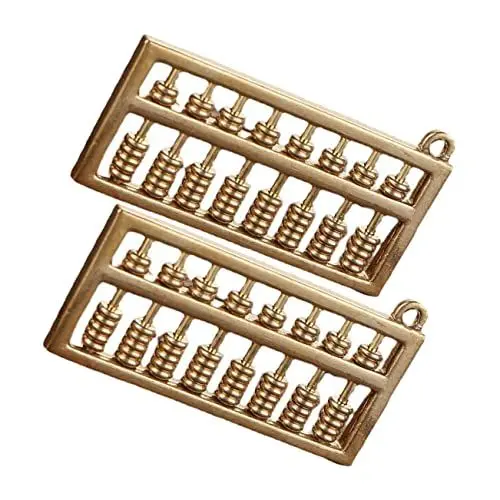 Produktbild: ANDRESLAD 2St Anhänger aus Messing bescherung weihnachten präsente weihnachten Schlüsselanhänger zum Aufhängen Feng-Shui-Schlüsselanhänger handgefertigter Abakus-Anhänger Taschendekor Golden