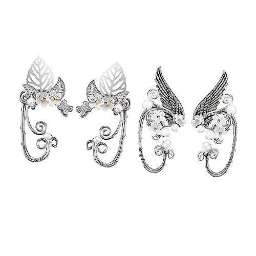 Produktbild: ANDRESLAD 2 Paar Feen Ohrringe Halloween Cosplay Accessoire Dekorative Ohranhänger Modeschmuck Für Kostüme Fantasie Verkleidung Damen Schmuck