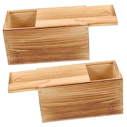 Produktbild: ANDRESLAD 2 Stück Ausziehbare Holzkiste Schmuckbehälter Schmuckaufbewahrungsbehälter Armbänder Aufbewahrungsboxen Dekorativer Schmuckkoffer Holzaufbewahrungskoffer Ohrring