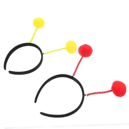 Produktbild: ANDRESLAD 2 Stück Kreatives Haarband Lustiges Haar Accessoire Für Halloween Party Festival Federnde Stirnbänder in Rot Und Gelb
