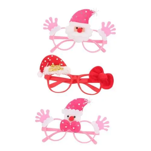 Produktbild: ANDRESLAD 3St Weihnachtsbrille Geschenkdekoration Weihnachts-Fotoautomaten-Requisiten Karikatur kinder ferngläser kinderferngläser Foto-Requisiten Brillengestelle Kunststoffe und Vliesstoffe