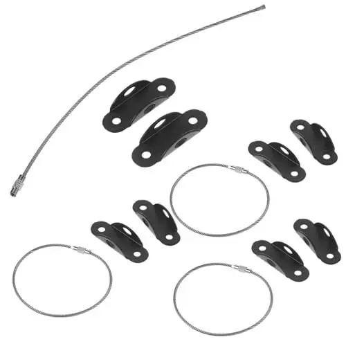 Produktbild: ANDRESLAD 4 Sets Möbelanker Aus Legierung Schwarz 304 Edelstahl Kommodenwand Sicherheitsanker Wandanker Für Möbel Möbelanker An Der Wand