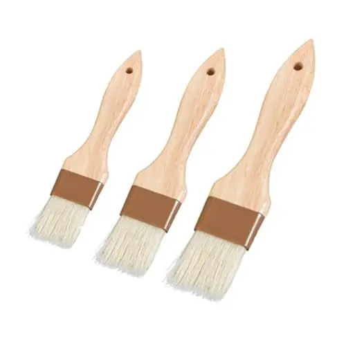 Produktbild: ANDRESLAD Bbq-pinsel-set in Lebensmittelqualität 4-teilig Holzgriff Wollbürsten Barbecue-ölpinsel Backpinsel Hitzebeständig Kratzfest