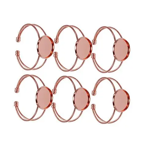 Produktbild: ANDRESLAD Metallanhänger Ovale Armbandbasen 6 Stück 20 Mm Runde Platte Für Kettenschmuck