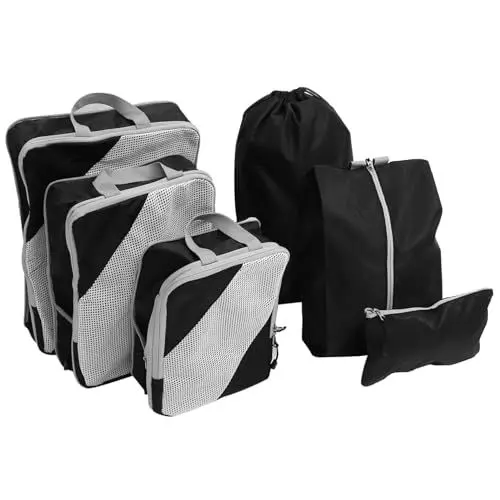 Produktbild: ANDRESLAD Reise-kompressionstaschen-Set – 6-teiliges Gepäck-Organizer-packwürfel Platzsparende Kofferwürfel Zum Packen