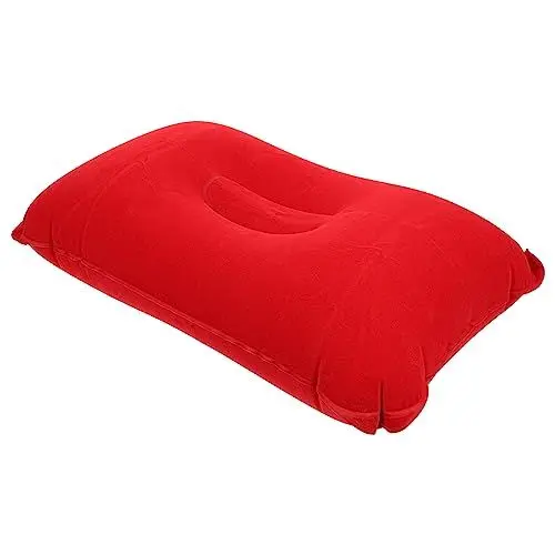 Produktbild: ANDRESLAD Verdicktes Tragbares Reisekissen Aufblasbares Campingkissen Rotes PVC-samt-ruhekissen Für Das Büro 43 X 27 cm Für Nacken Und Rücken