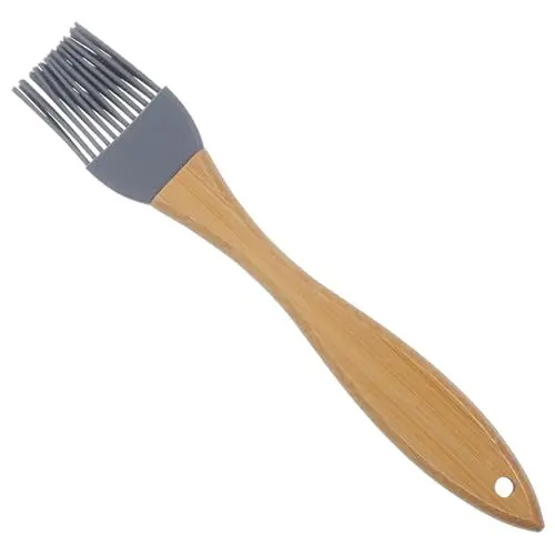 Produktbild: ANDRESLAD Grillpinsel Silikon Mit Holzgriff Hitzebeständig Ideal Für BBQ Backen Und Kochen 1 Stück Langlebiger Ölpinsel Für Marinaden Und Saucen