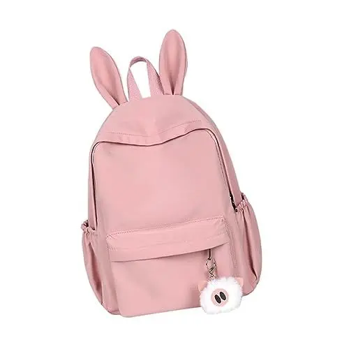 Produktbild: ANDRESLAD Schulranzen für Mädchen Hasenohren modischer Rucksack Haarball-Design für den täglichen Gebrauch zufälliger Stil