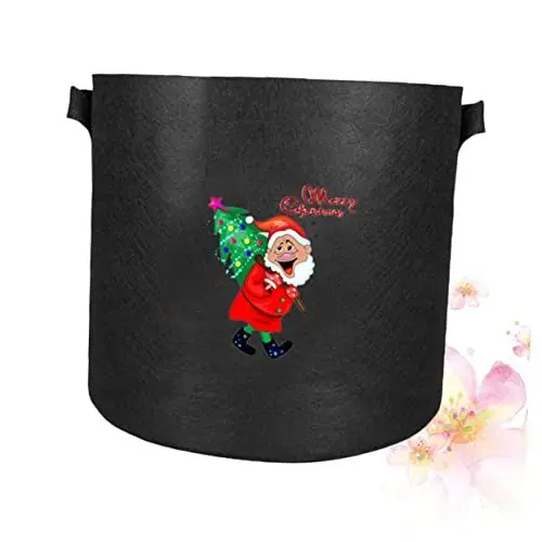 Produktbild: ANDRESLAD Baumpflanztasche Gartentasche Mit Weihnachtsmuster Stabiler Pflanzbehälter Geeignet Für Den Innen- Und Außenbereich Schwarz
