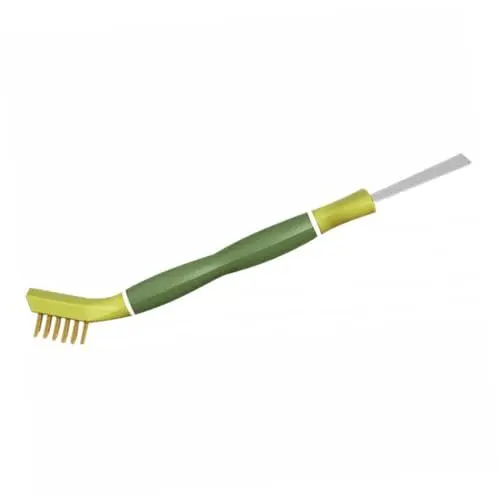 Produktbild: ANDRESLAD schaber spatel Doppelseitige Reinigungsbürste Cleaning Brush Rakel Herdreiniger Detailreinigungsbürste Ofenreiniger Handkochfeldreiniger Grillplattenreiniger Rostfreier Stahl Green