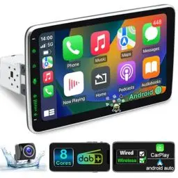 Produktbild: Android 13 Autoradio mit Navi 10 Zoll Bildschirm Eingebaut DAB+ Wireless Carplay & Wireless Android Auto 1 Din Auto Radio Touch Display mit Bluetooth 8 Core 2G+32G WiFi 4G GPS AM/FM RDS Rückfahrkamera