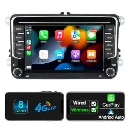 Produktbild: Android Autoradio mit Navi Bildschirm für VW Golf 5 6 Seat Passat, 8-Core 4GB+64GB Wireless Android Auto Carplay VW Radio, 7 Zoll VW Polo T5 Radio Bluetooth RDS FM GPS WiFi