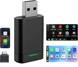 Produktbild: Android auto Wireless CarPlay Adapter, Superschnelle Upgrade von Wired CarPlay auf Wireless,Typ-C/USB Plug und Play, Mini Carplay Wireless Stick kompatibel mit iPhone iOS 10+ & Autos mit Wired CarPlay