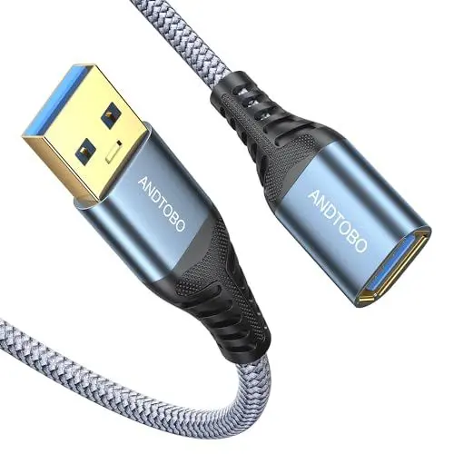 Produktbild: ANDTOBO USB 3.1 A Male to Female Extension Cable- 3.3FT, Durable Braided Material Fast Data Transfer