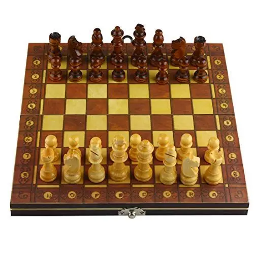 Produktbild: Andux Magnetische Holzfaltung Schachset GJXQ-03 (11,4 x 11,4 Zoll)