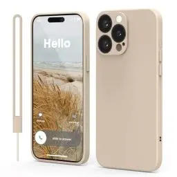 Produktbild: Andwing für iPhone 15 Pro Hülle, Rundumschutz Handyhülle aus Silikon Handyhülle für iPhone 15 Pro mit Weichem Kratzfestem Mikrofaserfutter und Kameraschutz für iPhone 15 Pro Hülle Khaki