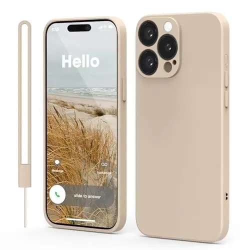 Produktbild: Andwing für iPhone 15 Pro Hülle, Rundumschutz Handyhülle aus Silikon Handyhülle für iPhone 15 Pro mit Weichem Kratzfestem Mikrofaserfutter und Kameraschutz für iPhone 15 Pro Hülle Khaki