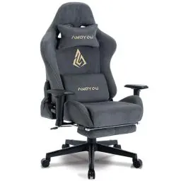 Produktbild: Andyou Gaming Stuhl, Ergonomischer Gaming Stuhl mit Fußstütze, Atmungsaktiver PC Stuhl mit verstellbare Lendenkissen, Kopfkissen und Armlehnen, 150 kg Belastbarkeit Drehsessel, Blau