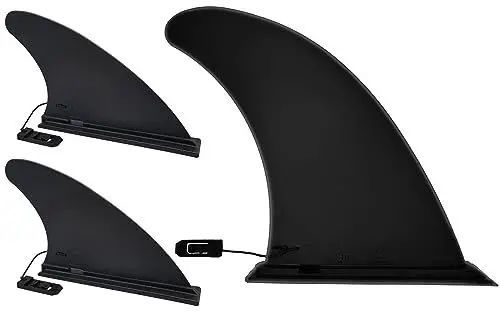 Produktbild: Anfyko Finne Sup Ersatz-Set von 3 (1 Stück 22,9 cm und 2 Stück 11.4 cm), neues Material, haltbarer und bruchsicherer, abnehmbare Schnellverschluss-Paddelboard-Flosse für die meisten ISUP