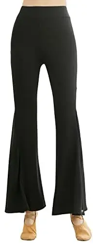 Produktbild: Angcoco Frauen Klassischer Tanz Tango Cha Cha Latin Stretch Boot Cut ausgestellte Hose