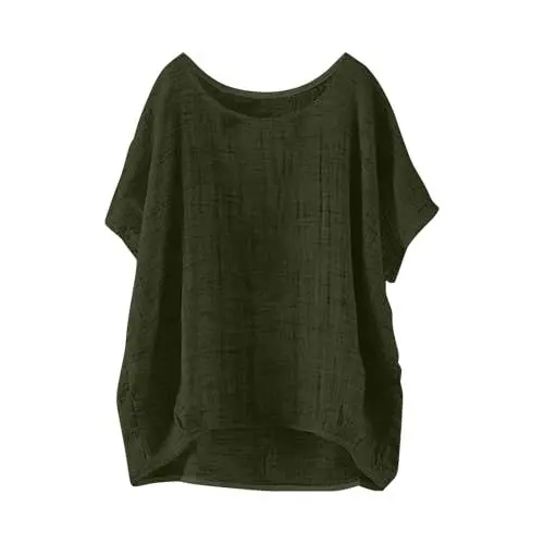 Produktbild: Angebot Sale Oversized Tshirt Herren Ringelshirt Grün Weiß Women Backless Y2K Short Sleeve Baumwoll Longshirt Damen Berufsbekleidung T Shirt Weite Shirts Laessige Tshirts Sommer 3/4 Arm