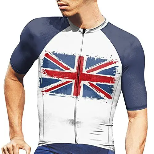 Produktbild: Radtrikot Herren Kurzarm Fahrradtrikot Atmungsaktiv Rennrad Trikot UPF 50+ Fahrrad Trikots MTB Jersey Fahrradbekleidung mit 3 Taschen(Blau,XXL)