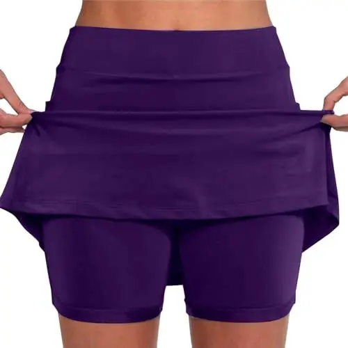 Produktbild: Prime 2024 Angebote Tennisrock Damen Sportrock Laufrock mit Hose, Golfrock Damen mit Hose 36 Damen Active Skorts Futter Rock Skater Rock mit Shorts Sport Rock mit Hose Rave Rock