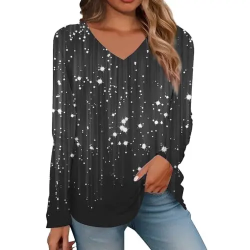 Produktbild: HOOUDO Sale Angebote Damen Sale T Shirt Bauch Kaschieren Damen Damen Oberteil Weiss Elegant Blouse Women Elegant Elegante Schwarze Bluse Mit Zwillingsherz Bluse Damen Meine Bestellungen Anzeigen 24