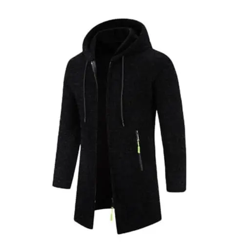 Produktbild: 2 euro artikel, Herren Strickjacke Lang Sweatjacke Gestrickt Winterjacke Cardigan Mantel Trachtenjacke Kapuze Jacke Wintermantel, same day lieferung produkte