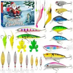 Produktbild: Angel Adventskalender 2024 Männer,Weihnachten 24 Tage Angelkalender Angeln Köder für Erwachsene Teenager Jungen Kinder,Weihnachtskalender Fishermans Angelköder Angler Geschenk Fishing Set