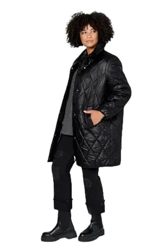 Produktbild: Angel of Style Damen große Größen Übergrößen Plus Size Steppjacke, Oversized, Rhombenstepp, 2-Wege-Zipper, Langarm schwarz 46 201437100-46