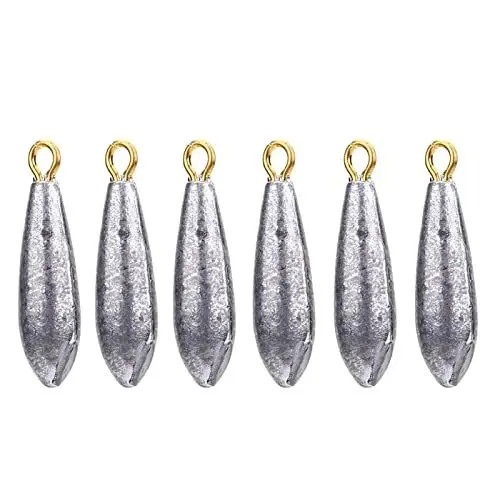 Produktbild: Kuuleyn Angelgewichte, Wassertropfen Anhänger, 6Pcs Neue Angelgewichte Sinkers Waterdrop Form Casting Angelgerät Zubehör(10g)