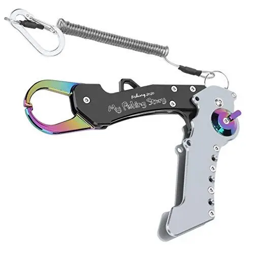 Produktbild: Angelklemme, Angelzange, Rutschfeste, Stabile Kontrolle mit PU-Ledertasche für Outdoor-Angeln (Grau Schwarz)