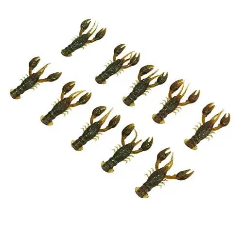 Produktbild: Angelköder, 10 Stück Weiche Angelköder, PVC-Garnelen, Künstliche Weiche Köder, 10 Stück Weiche Angelköder, Crawdad-Köder für Barschangeln (Eine Packung mit zehn Stück)