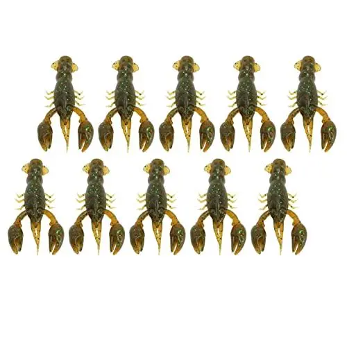 Produktbild: Entatial Angelköder, Köderfisch, Weicher Angelköder, realistischer Crawdad-Softbait, 10 Stück, zum Barschfischen (Grün)