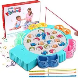 Produktbild: Kihhvlo Angelspiel, Angeln Brettspiel Game Set, Musik und pädagogischem Spielzeug, 21 Fische, 4 Angelruten und Heißschrumpfschlauch, Geeignet für Kinder im Alter von 3 bis 5 Jahren