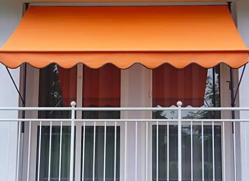 Produktbild: Angerer Freizeitmöbel GmbH Klemmmarkise Standard - Markise für Sonnenschutz - Montage ohne Bohren und Dübeln - ideale Balkonmarkise für Mietwohnungen (Orange, 200 cm)