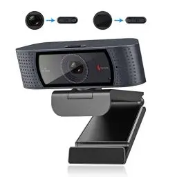 Produktbild: Angetube Webcam für PC - 1080P Full HD Streaming Webcam mit eingebauter Schutzabdeckung, Autofokus PC Kamera mit dualen Rauschunterdrückungsmikrofonen. Geeignet für PC, Laptop, Computer, Linux und Mac