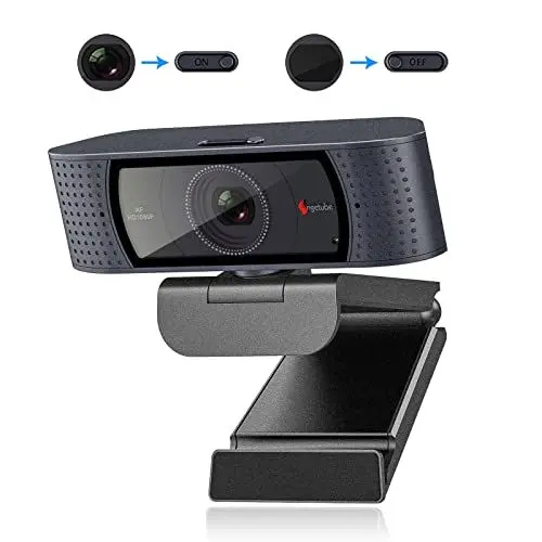 Produktbild: Angetube Webcam für PC - 1080P Full HD Streaming Webcam mit eingebauter Schutzabdeckung, Autofokus PC Kamera mit dualen Rauschunterdrückungsmikrofonen. Geeignet für PC, Laptop, Computer, Linux und Mac