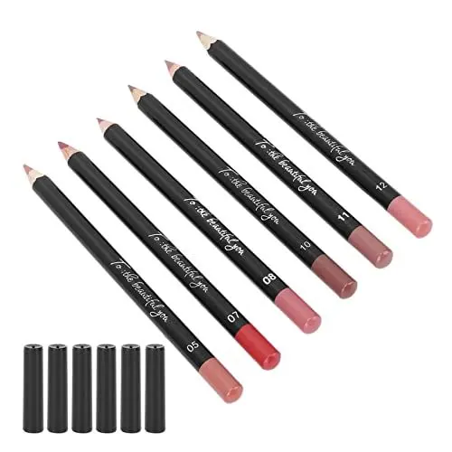 Produktbild: ANGGREK 6pcs Lipliner Set, Wasserfester Lipliner-Stift, Langlebig Lip Liner Pencil, Professionelle Matte Lip Pencil Pigmentierte Kosmetik (03)