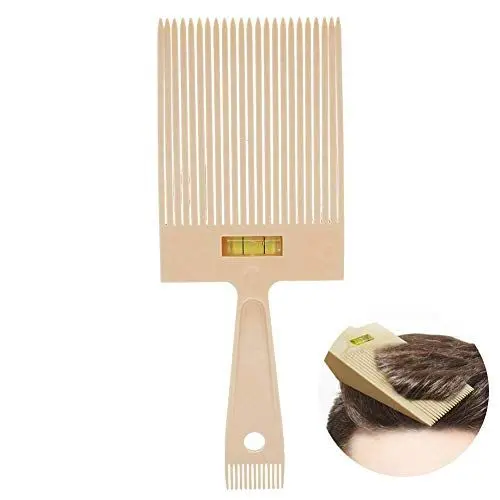 Produktbild: ANGGREK Flattopper, Flat Top Comb Tragbarer Flat Top Kamm Fübergangskamm Haarkamm Breiter Kamm mit Wasserwaage für Herren Haarstyling Schwarz