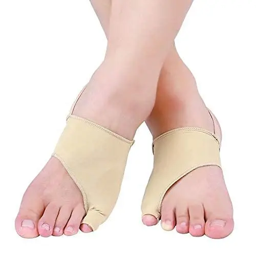 Produktbild: ANGGREK Hallux Valgus Zehenspreizer, Korrektur Bunion Schutzhüllen mit Gel Pad, Lycra Stoff Haut Zehenschutzhülle Daumen Socken, Valgus Korrekturgerät für Relief Kleiner Zehen
