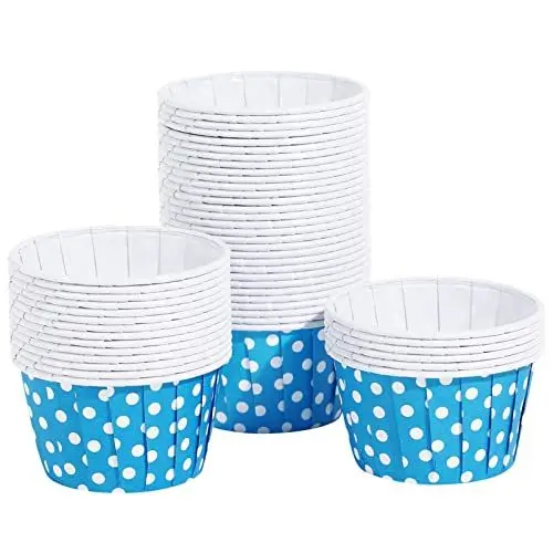 Produktbild: Angoily 100Pcs Ice Cream Sundae Cups Paper Joghurt Dessertschalen Tupfen Ice Cream Behandeln Tassen für Home Party Supplies (Zufällige Farbe)