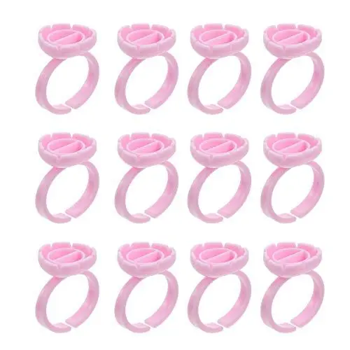Produktbild: Angoily 100St Wimpernring Make-up-Ringe für die Wimpernverlängerung wimpernkleber ringe einweg bechern disposable cups Pigmentbecher wimpernverlängerung becher Herzförmig
