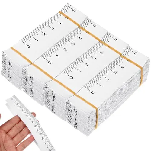 Produktbild: Healvian 100 Stück Papier-Maßbänder Maßpapier Großmaßstab Lineal Papier-Lineal Maßband Für Körpermaße Große Papier-Maßbänder Lineale Doppelseitiges Maßband Weiß