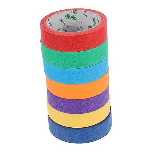 Produktbild: Angoily 14 Rollen Klebeband Klebriges Falten Papierband Farbiges Abdeckband Klebeband Praktisches Abdeckband Malerband Abdeckbänder Strukturiertes Papierband Abdeckpapierband