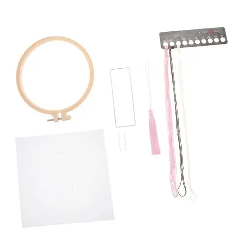 Produktbild: Angoily 1 Satz Diy Buchzeichen Stickmaterialien für Doppelseitige Stickerei Pflaumenmuster Handarbeitskit für Kreative Projekte und Entspannendes Hobby