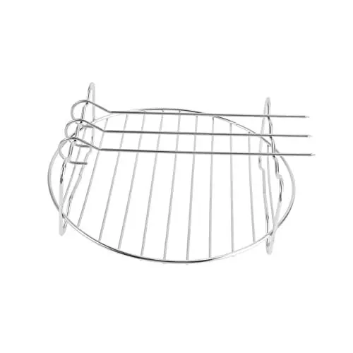 Produktbild: Angoily 1 Satz Grillrost aus Edelstahl Luftfritteusengestell Grillregal edelstahlrost edelstahlgrill sleek regalhalterung Zweischichtiges Gestell Regalzubehör für Heißluftfritteusen Silver