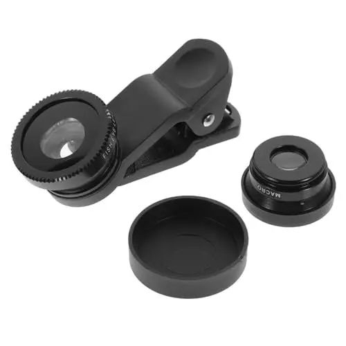 Produktbild: Angoily 1 Satz Handy-objektiv-Set Makro Kamera Objektiv Telefon Makroobjektiv Fischaugenlinse Telefonkameraobjektiv Makro-objektiv Fisheye-kameraobjektiv Optische Linsenkombination Black
