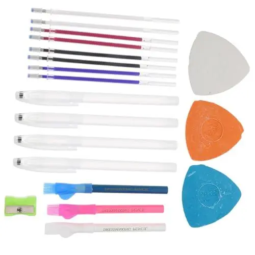 Produktbild: Angoily 1 Satz Sewing Tools Professionelle Schneiderkreide Teiliges mit Nachfüllminen Leeren Stiften Dreieckskreiden und Markierstiften für Präzises Markieren und Schneiderei